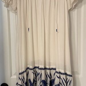 Urban Outfitters Womens Dress in White and Blue